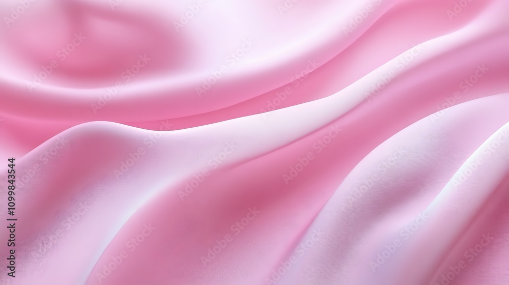 Obraz premium A close-up view of soft, flowing pink fabric, showcasing its smooth texture and gentle curves.