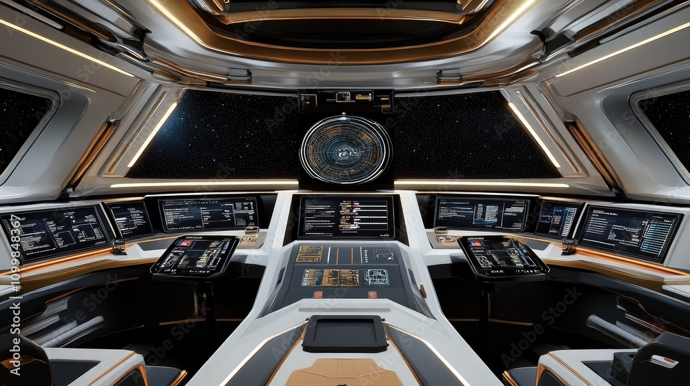 Fototapeta premium Futuristic Corporate Workspace with Advanced Gadgets