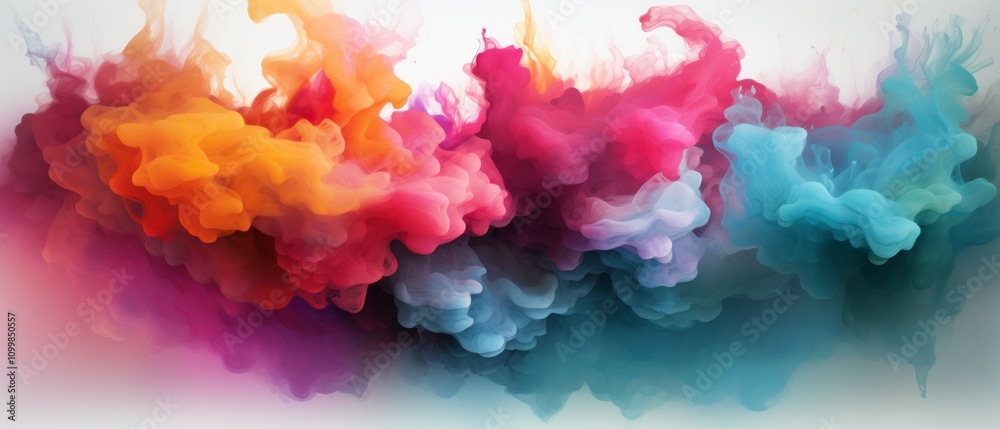 Fototapeta premium Colorful Holi Festival Watercolor Background for Celebrations