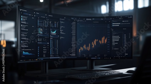 Wallpaper Mural Futuristic Corporate Presentation on High-Resolution Screen Torontodigital.ca