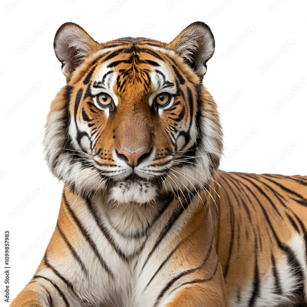 Obraz premium bengal tiger on white background