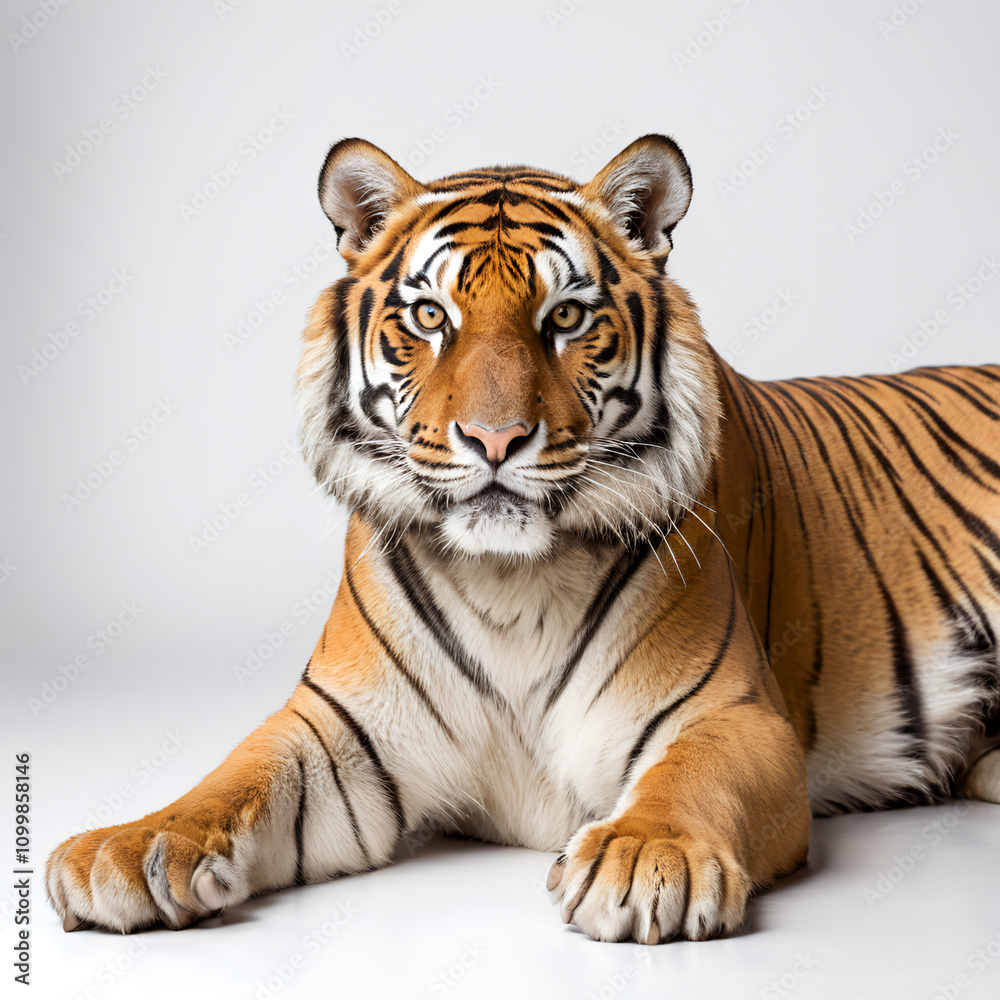 Obraz premium bengal tiger on white background