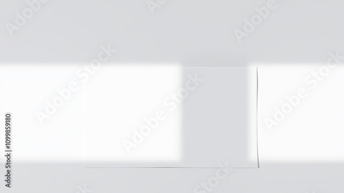 Wallpaper Mural Blank sheet of paper with realistic shadows on a white background for mockup, design, shadows Torontodigital.ca