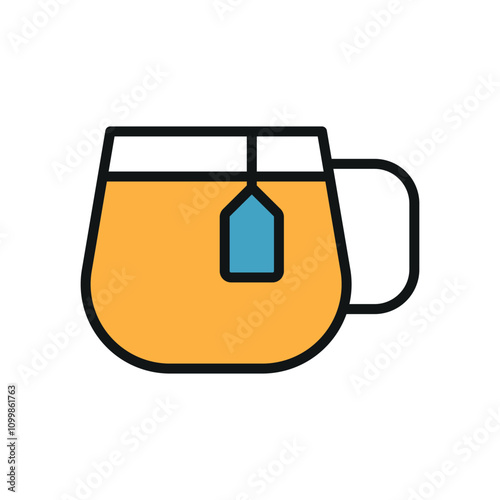 Tea mug icon features a warm and inviting design, perfect for representing cozy tea shops, morning rituals, or relaxing beverages