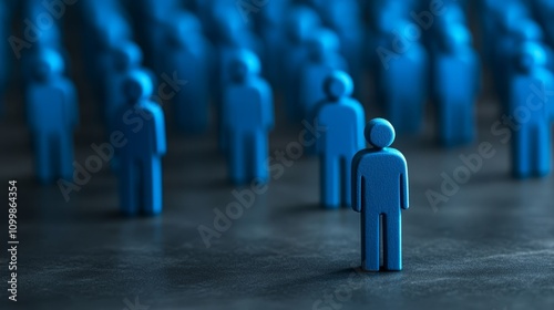 Wallpaper Mural Blue Figurines  Leadership  Team  Crowd   Community Concept Torontodigital.ca