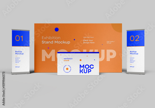 Realistic Exhibition Stand and Booth Mockup – AI-Generated Design for Trade Shows, Branding Displays, and Professional Events with Isolated Background