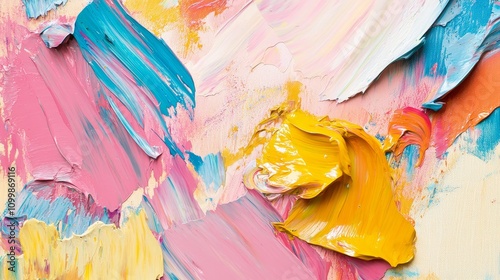 Wallpaper Mural Colorful Abstract Art, Vibrant Brush Strokes, Modern Art, Paint Texture, Colorful Painting Wall Art Torontodigital.ca