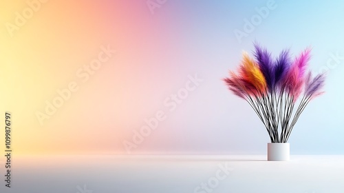 A modern digital reel designed with soft gradients transitioning from lavender to blue, complemented by delicate animation effects and minimalist design touches. Ultra-Realistic, Photo Realistic,  photo