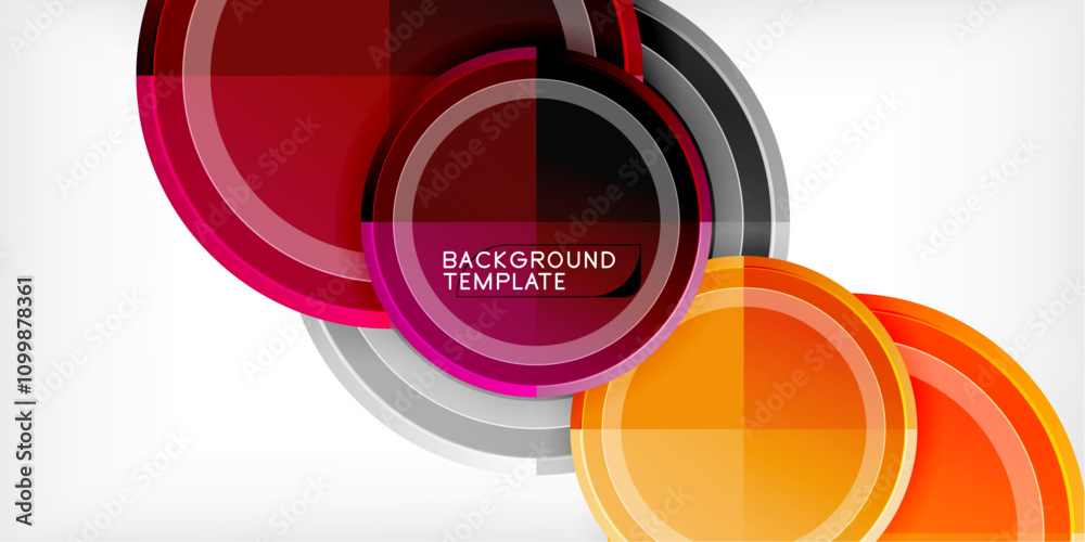 Fototapeta premium Abstract background - multicolored circles, trendy minimal geometric design, vector illustration