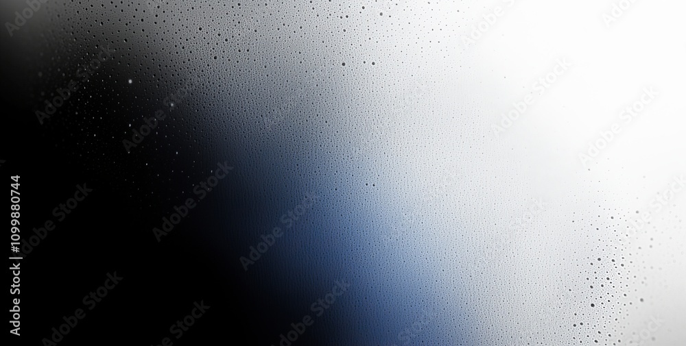 Obraz premium A blurred abstract gradient in white, blue, and black on a dark, grainy background with glowing light, sized as a large banner.