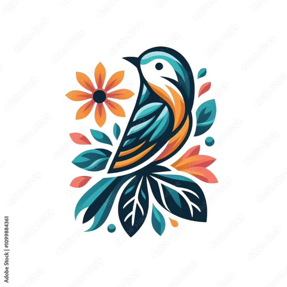 Fototapeta premium Flower bird logo vector