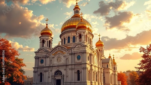 Golden domes shimmer, a city's gilded crown.