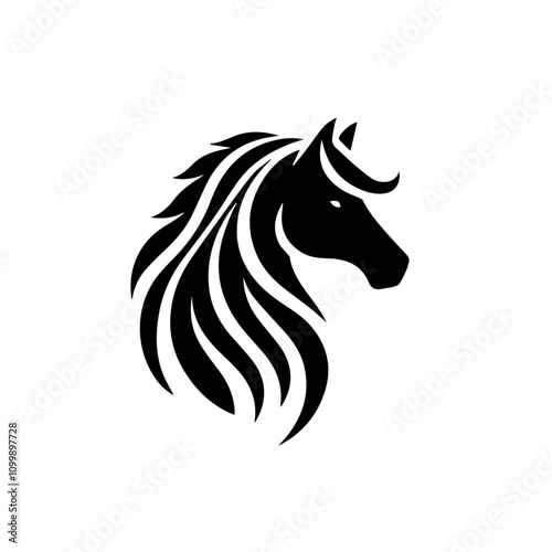 Majestic Galloping Horse Silhouette Logo Design – Perfect for Equestrian Branding and Creative Artworks photo