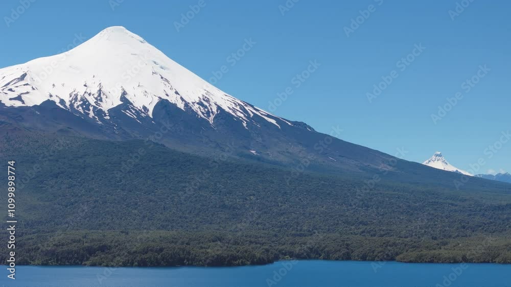 Llanquihue Lake and Osorno Volcano in a sunny day Llanquihue Lake and Osorno Volcano in a sunny day