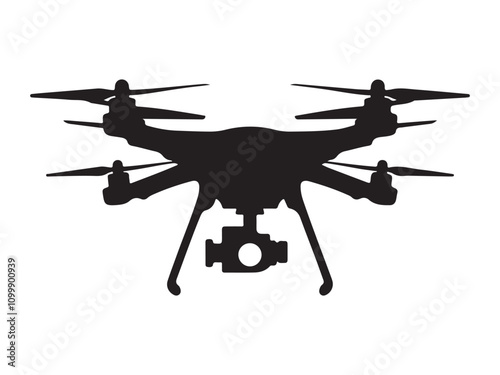 Drone silhouette icon vector on white background 