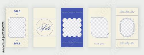 Templates backgrounds for social media stories, personal blog. Vector design banners
