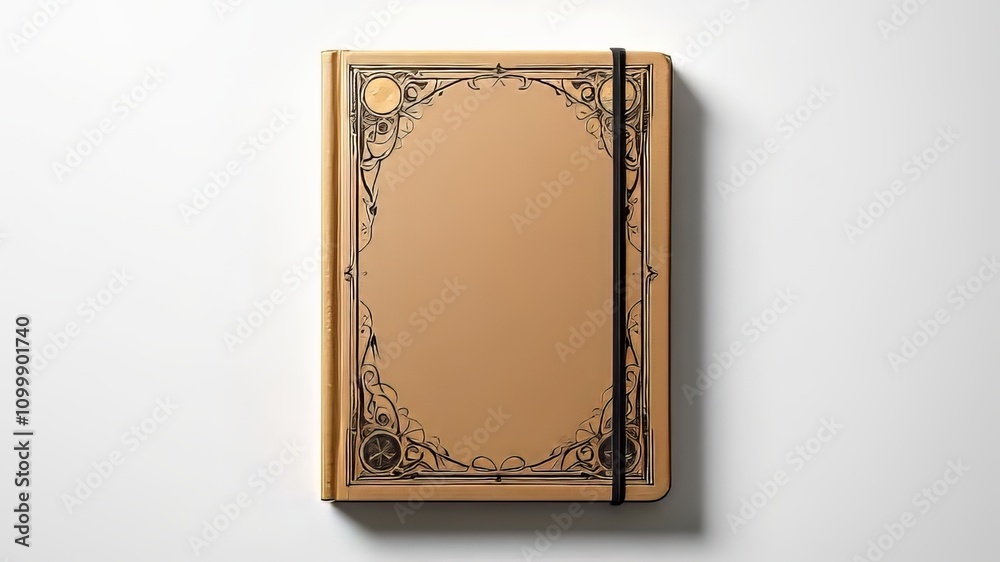 Fototapeta premium Recycled paper notebook, top view, night photography.