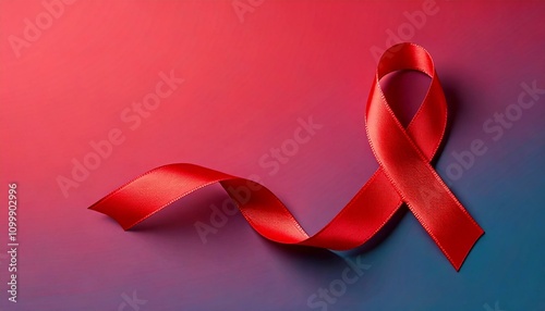 Red ribbon banner design for World Aids Day