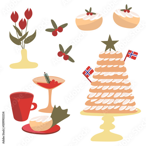 kransekake norwegian christmas clip art