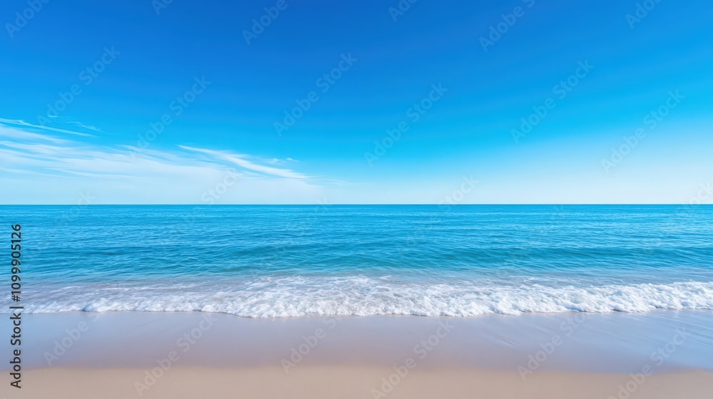 Fototapeta premium The ocean is calm and the sky is clear