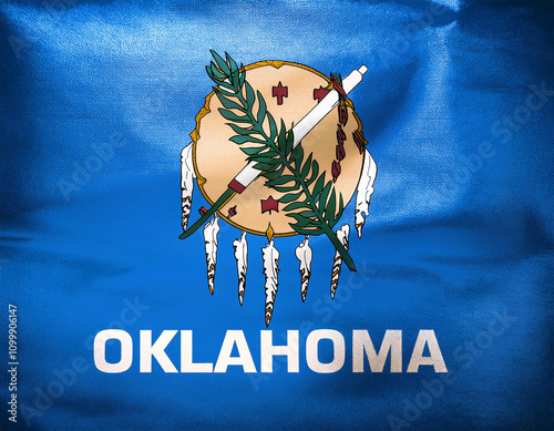 Flag of Oklahoma state of the United States. 7837 photo