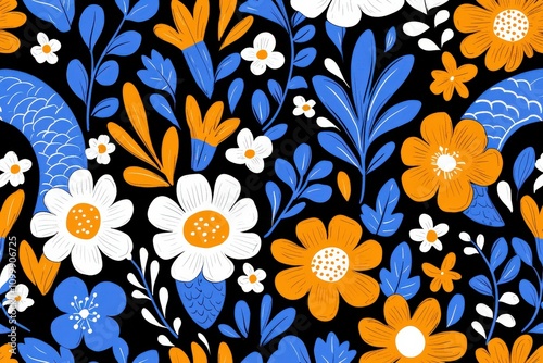 Wallpaper Mural Explore the vibrant floral patterns inspired by the chinese zodiac year of the rabbit Torontodigital.ca