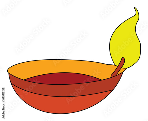 Diwali diya isolated on a white background
