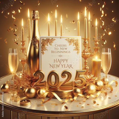 2025 Happy New Year. Cheers to new beginning
