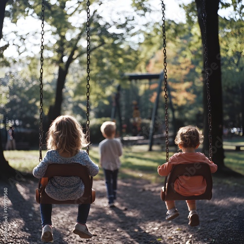 children on swing