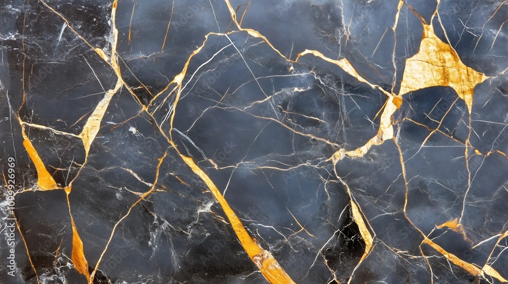 Fototapeta premium Luxurious Black Marble Backdrop with Golden Veins for Premium Design