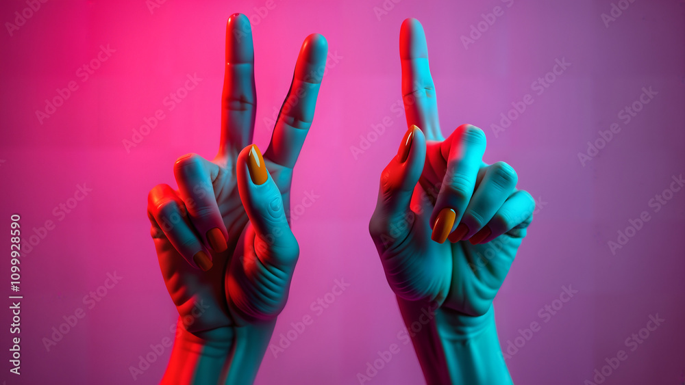 Hands Making a Peace Sign Hands Making a Peace Sign