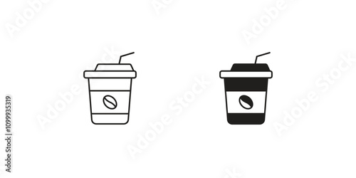 cappuccino cup set icon with white background vector stock illustration