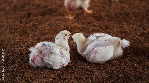 Small baby chickens in farm, Farming business is most populor business in India