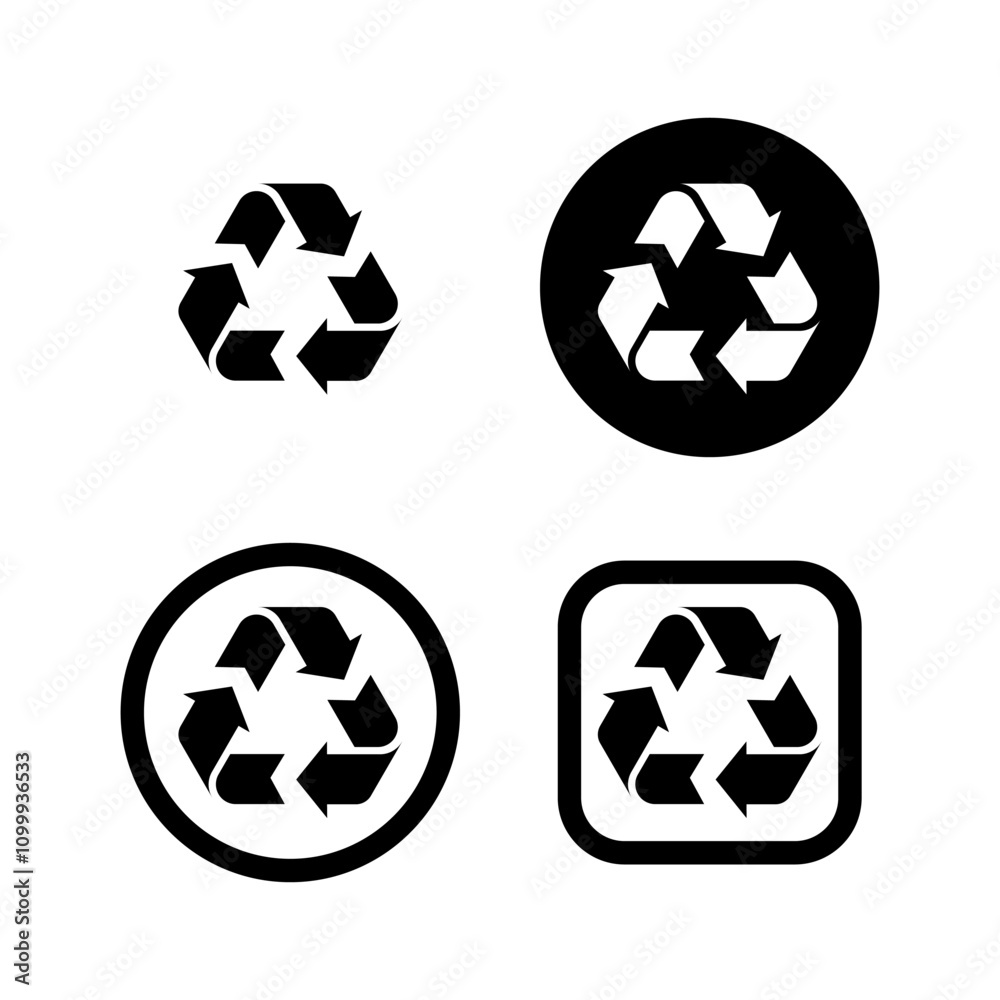 Obraz premium recycle symbol icon set simple