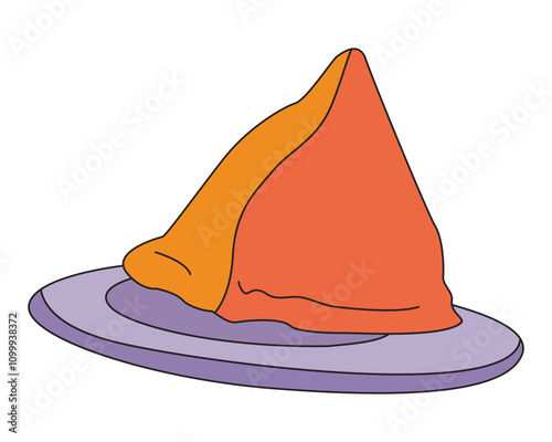  Homemade Fried Indian Samosas illustration Vector