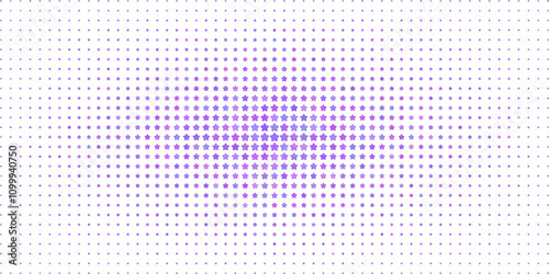 Festive magenta patterns of halftone star dots with center focus for tech or entertainment related themes photo