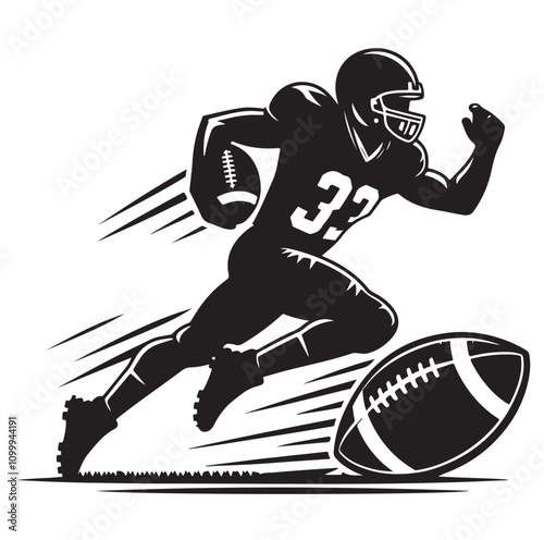 AMERICAN FOOTBALL SILHOUETTE vector illustration