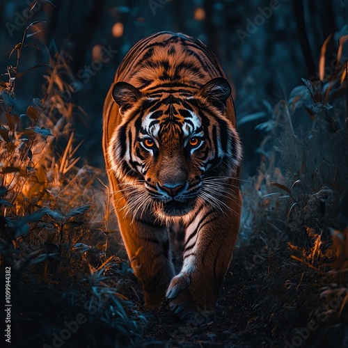 Tiger walking through his terretory photo