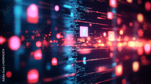 A dynamic AI-driven matchmaking platform connecting professionals, with an intelligent interface displaying profiles and smart recommendations, glowing with a high-tech aesthetic