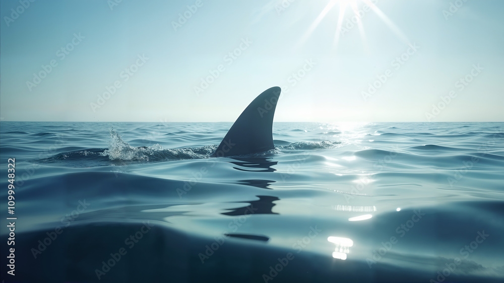 Fototapeta premium Shark Fin in the Ocean