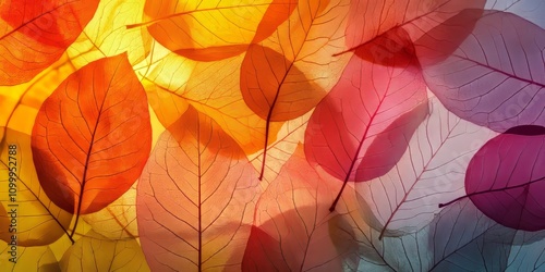 Backlit image featuring vibrant leaves, creating a stunning visual display of nature s beauty. This backlit image of leaves captures the essence of their delicate, intricate forms.