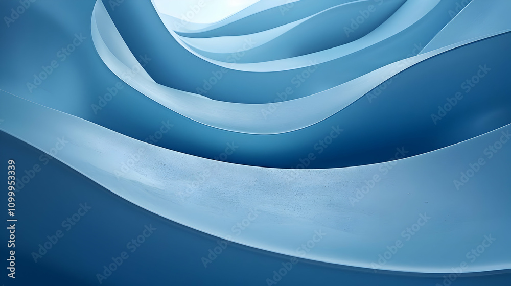 Fototapeta premium Abstract 3D Blue Wave Background Illustration