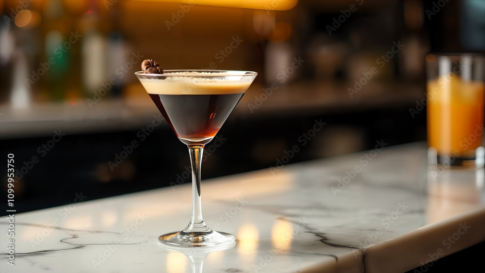 Fototapeta premium Stylish Espresso Martini on Marble Bar