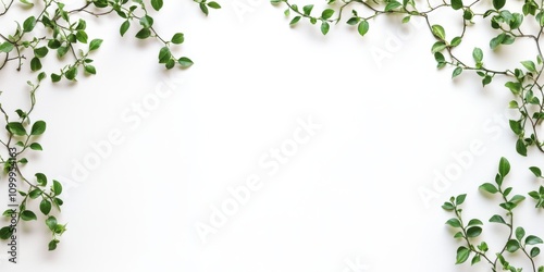 Wallpaper Mural Isolated frame showcasing a climbing plant on a white background, highlighting the beauty and intricacy of the climbing plant in a clean and minimalistic presentation. Torontodigital.ca