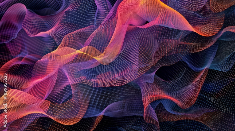 Obraz premium Intricate Digital Abstract Patterns with Interwoven Lines