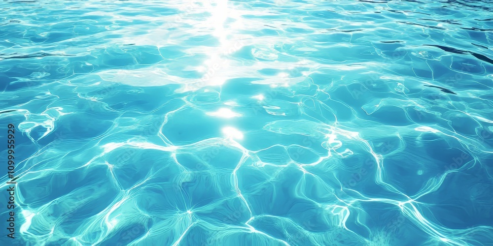 Obraz premium Blue water surface creating a tranquil background effect, ideal for designs and artistic projects that require a serene blue water surface ambiance. This blue water surface enhances visual appeal.