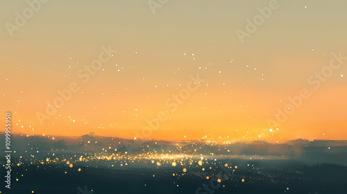A shimmering veil of starlight stretching across the horizon, bathing the dreamscape in a soft, ethereal glow. illustration, minimalism,. dreamscape. illustration. Dreamscape. Illustration