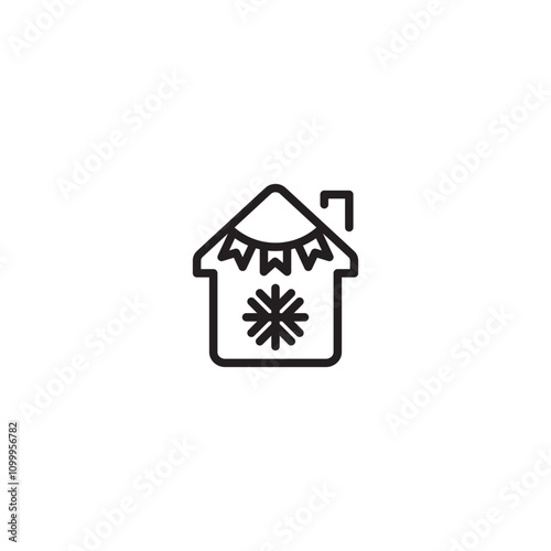 Gift shop, christmas store icon. Editable icon. photo