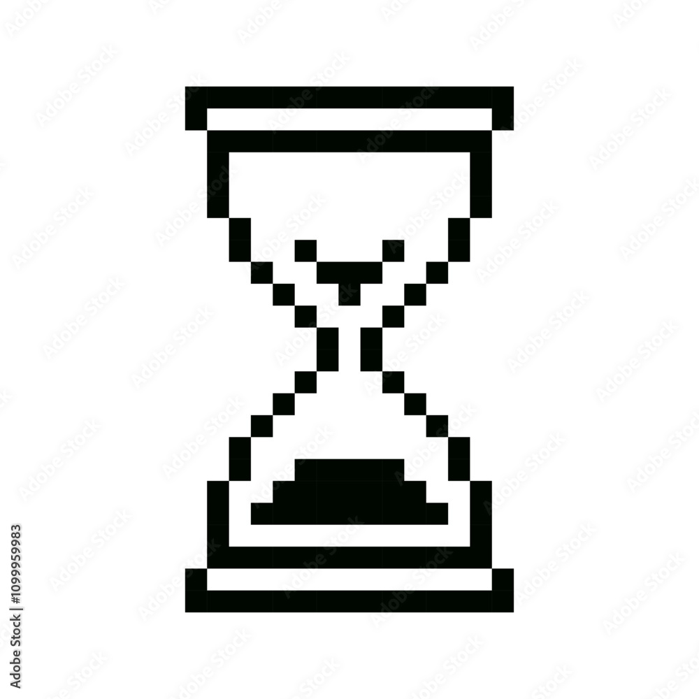 Fototapeta premium Sand timer icon. Time pixel icon
