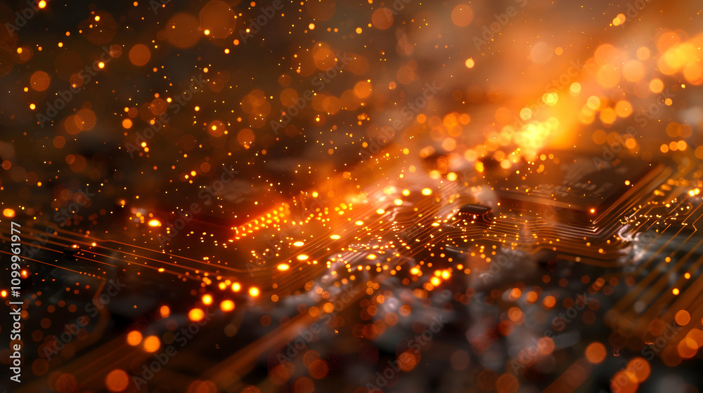 Naklejka premium Glowing Circuit Board Abstract Background